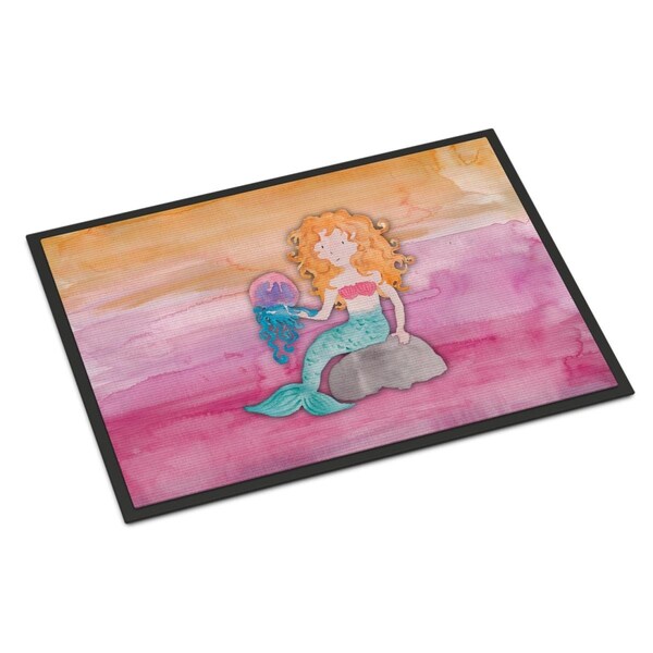 Carolines Treasures 18 x 27 in. Blonde Mermaid Watercolor Indoor or Outdoor Mat BB7423MAT - main
